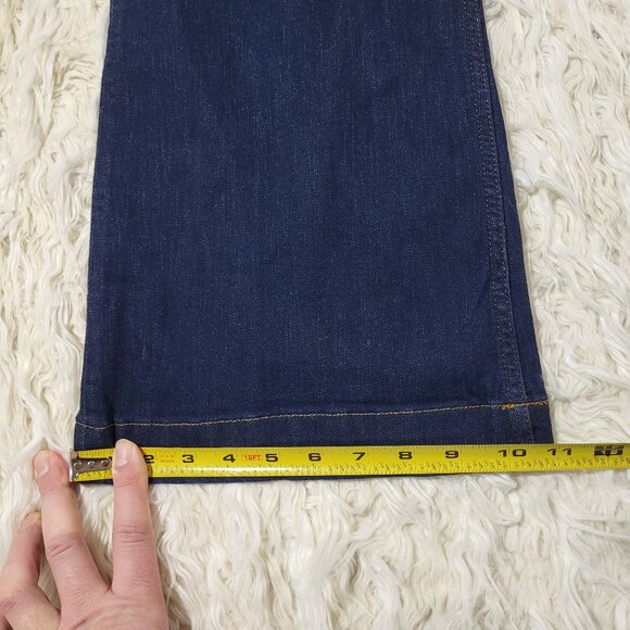 Spanx Flare Jeans High Rise Pull On Cotton Blend Size 14 Midnight Shade - Picture 14 of 16